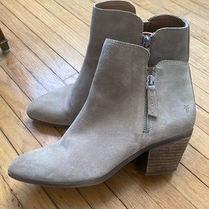 Tan Suede Frye Booties Size 9